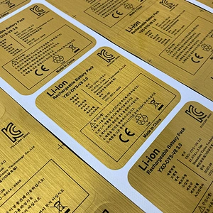 Clear Brushed Gold Stickers Label