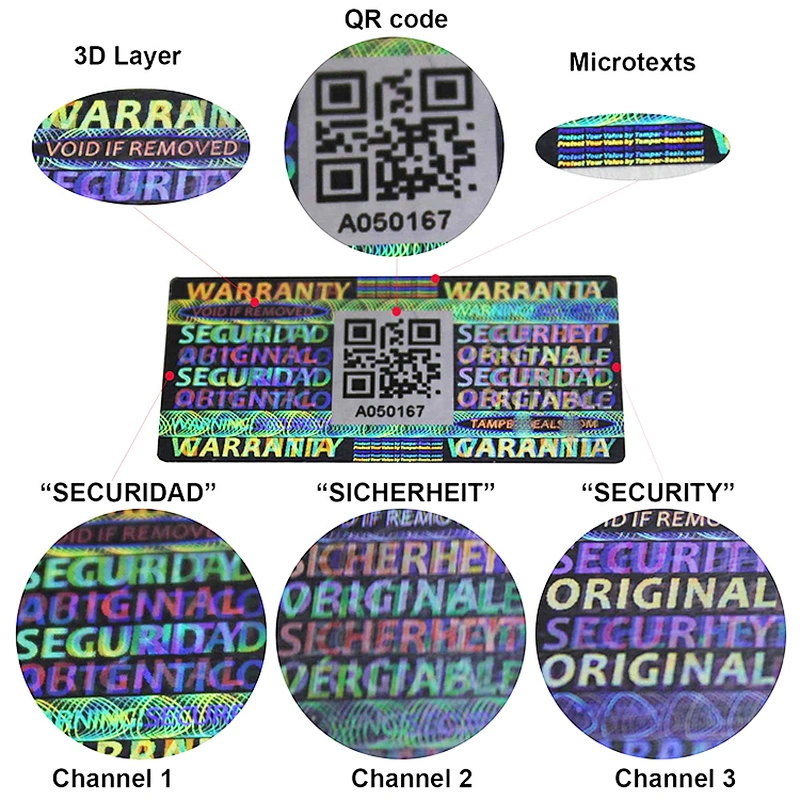 3D Holographic Security Sticker Label
