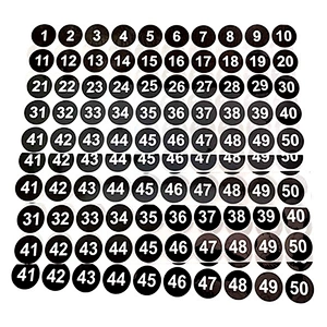 Small Self Adhesive Number Labels