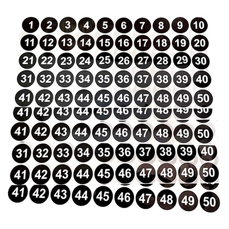 Small Self Adhesive Number Labels