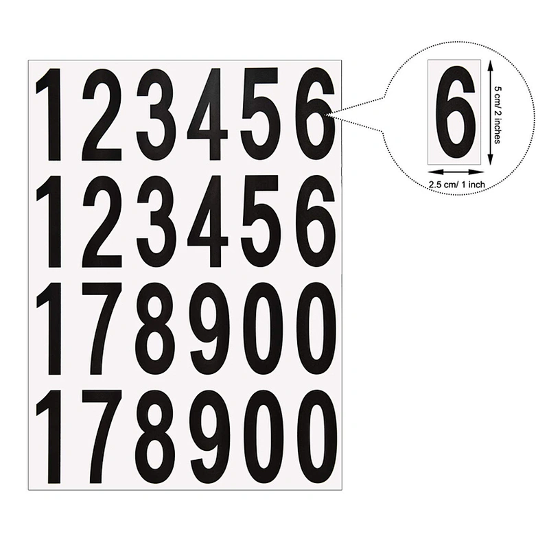 Self Adhesive Vinyl Numbers Sticker