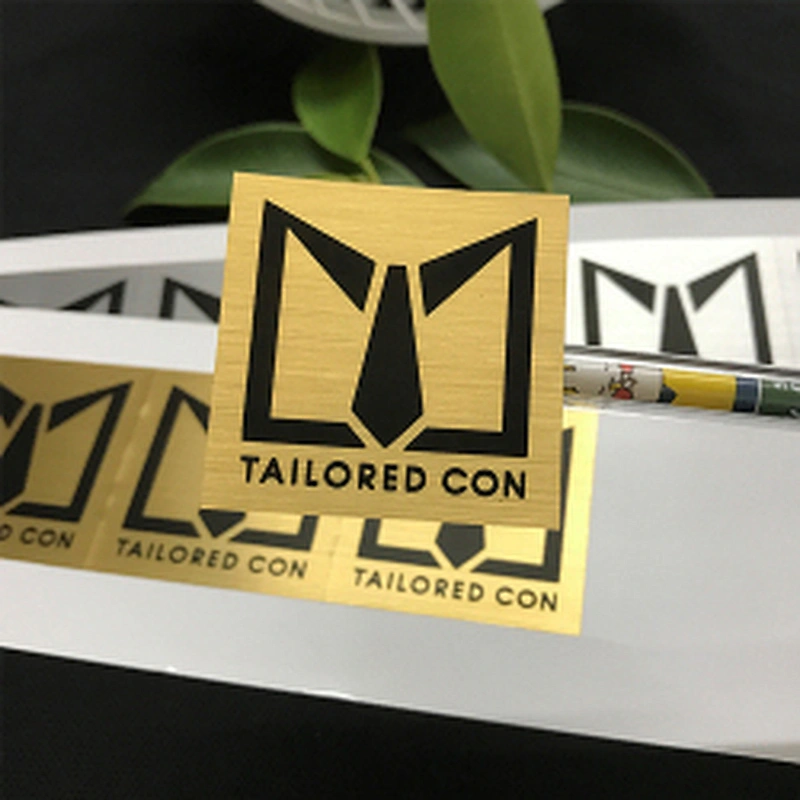Clear Brushed Gold Stickers Label