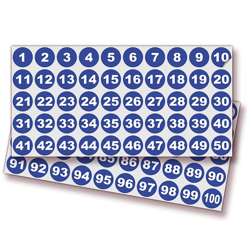 Small Self Adhesive Number Labels