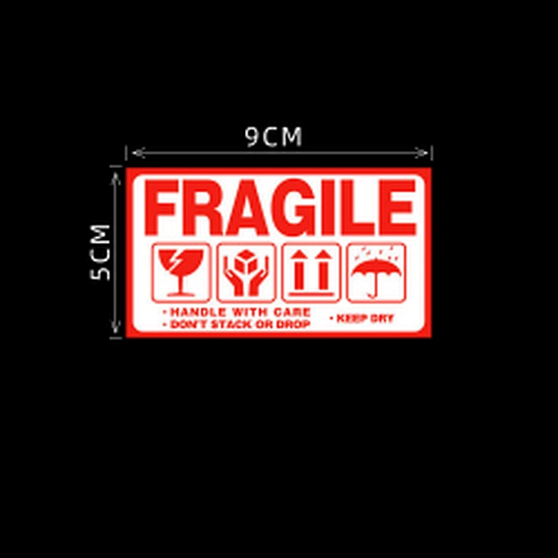 Clear Fragile Warning Sticker Labels