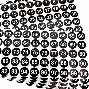 Small Self Adhesive Number Labels