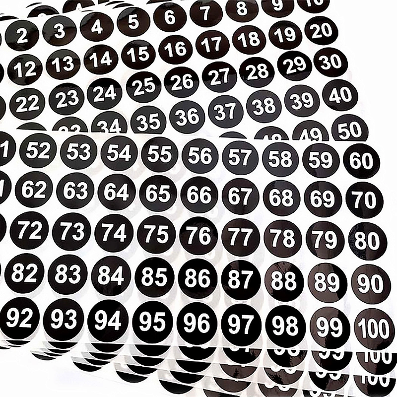 Small Self Adhesive Number Labels