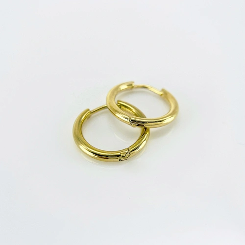 Venta al por mayor Personalizado Chapado en oro Mujeres Hombres Pendientes de aro Pendientes de acero inoxidable