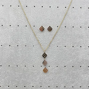 Cute Heart Shaped Necklace Earrings set de joyass