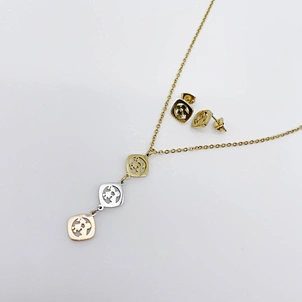 Cute Heart Shaped Necklace Earrings set de joyass