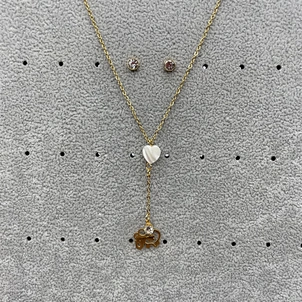 Cojín Collar Aretes set de joyas