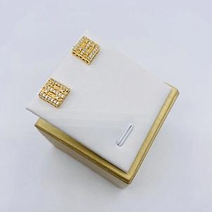 zircon steel stud earrings