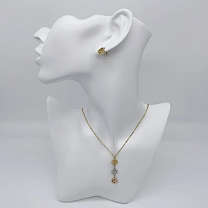 Cute Heart Shaped Necklace Earrings set de joyass