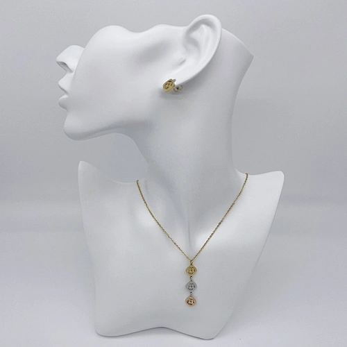 Cute Heart Shaped Necklace Earrings set de joyass