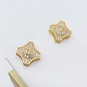 zircon steel stud earrings