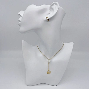 Cojín Collar Aretes set de joyas