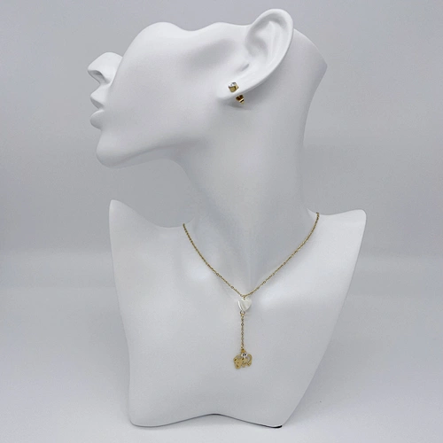 Cojín Collar Aretes set de joyas