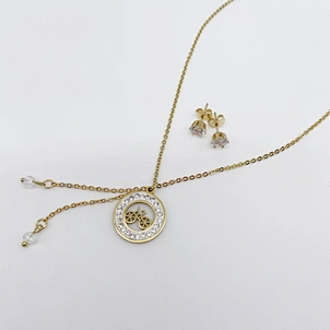 italian jewelry set 18k gold plated