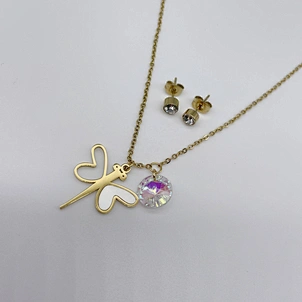 Traje de joyería para niñas collar pendiente conjunto