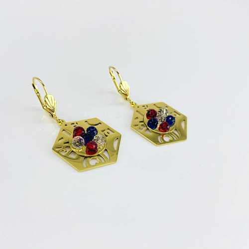 Ladies Women Custom Earrings Stainless Steel Long Earrings Zirconia Pendant Drop Earrings