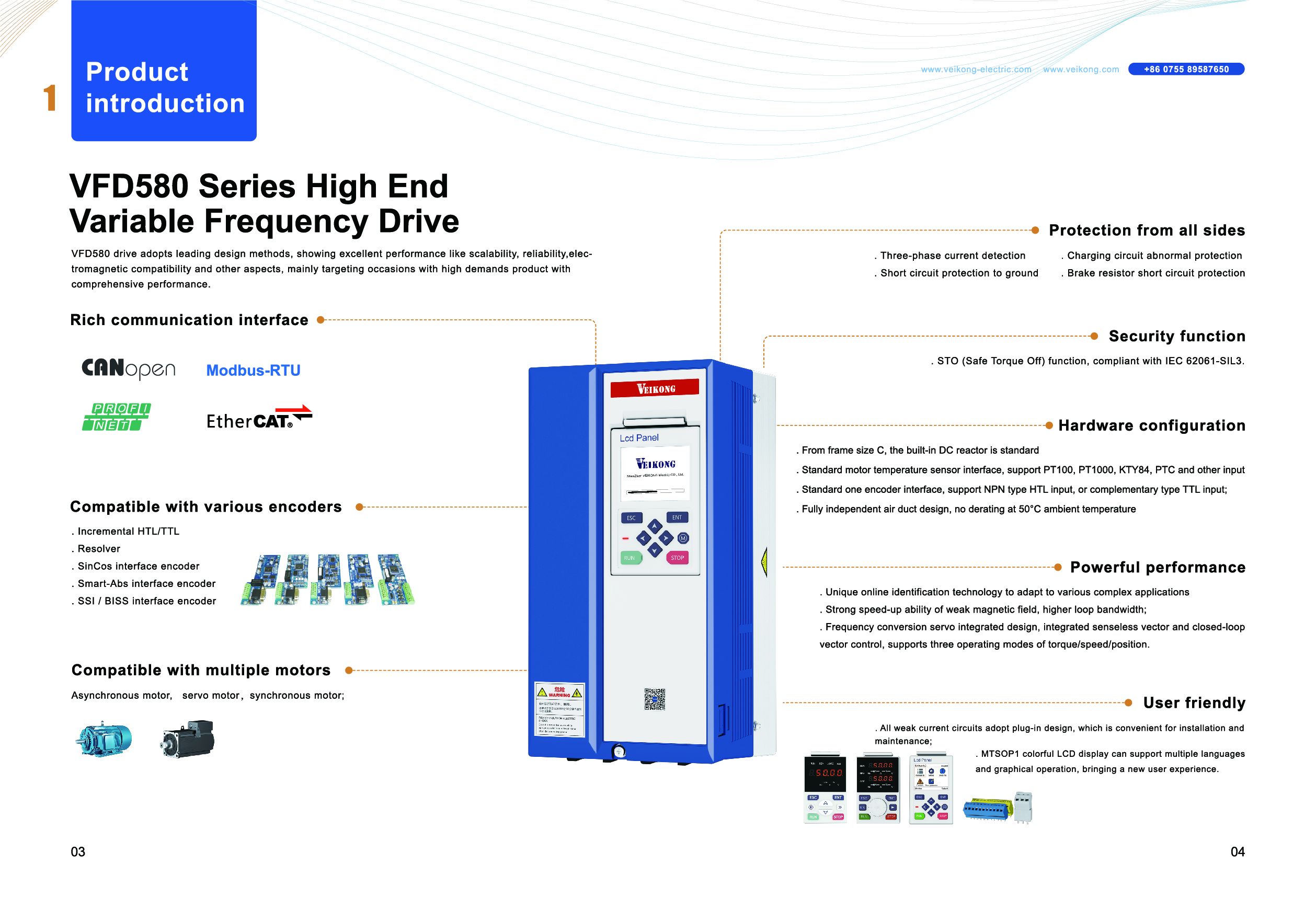 Veikong multi communication VFD VFD580 series