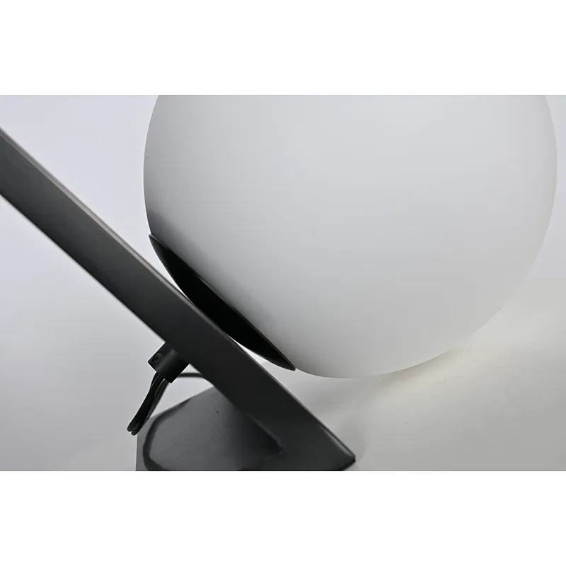 Olivia Bronze Quartz Clock Opal Glass Ball Bedside Table Lamp For Living Room