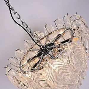 Luxury Modern Leaves Glass Chandelier