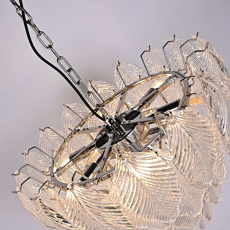 Luxury Modern Leaves Glass Chandelier