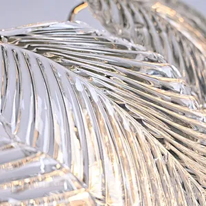 Luxury Modern Leaves Glass Chandelier For Living Room