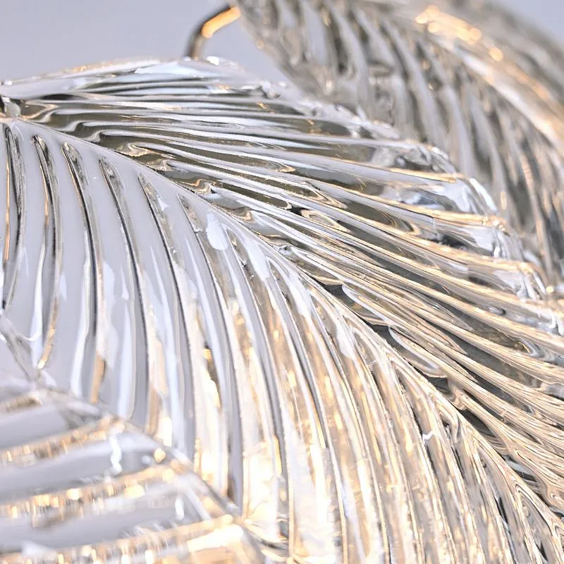 Luxury Modern Leaves Glass Chandelier For Living Room