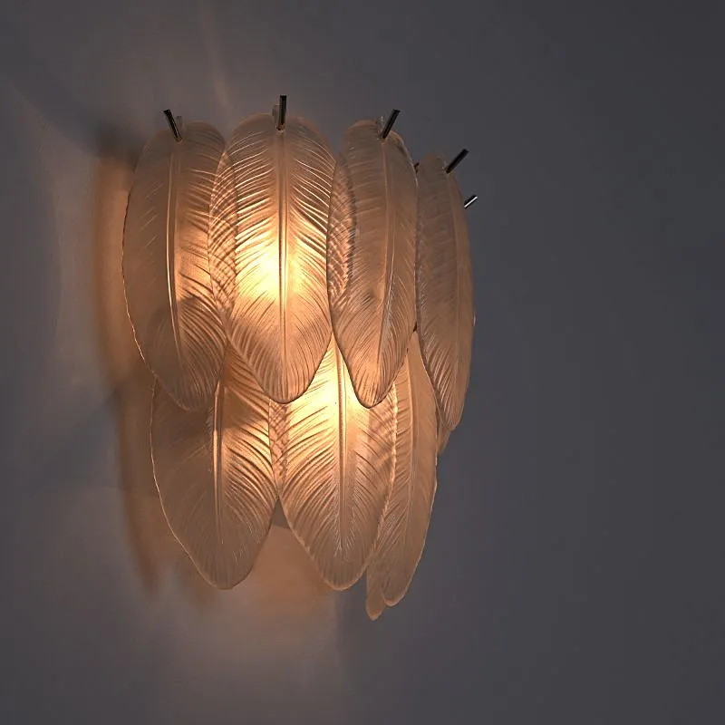 Antique Nordic Glass Plume Sconce Wall Lamp