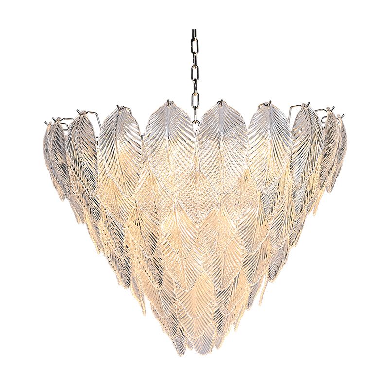 Luxury Modern Leaves Glass Chandelier For Living Room