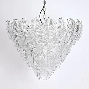 Luxury Modern Leaves Glass Chandelier For Living Room