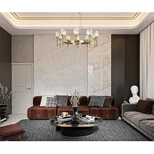 Modern Luxury Decorative Irregular Solid Crystal Glass Chandelier
