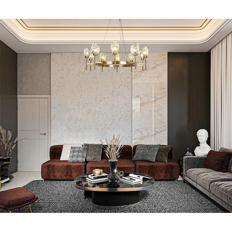 Modern Luxury Decorative Irregular Solid Crystal Glass Chandelier