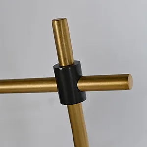 Simple black Antique Brass Tube Marble Base Desk Table reading lamp