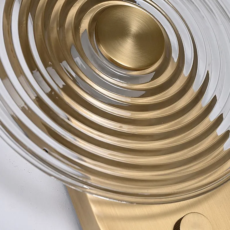 Modern Forms LED Dimmable Circular Ripple Glass Wall Lamp Indoor Wall Sconce
