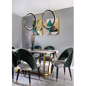 Hanging crystal glass LED ring pendant light ceiling light for dinning room