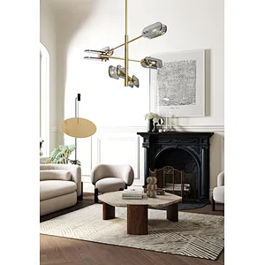 Modern smoky glass restaurant chandelier