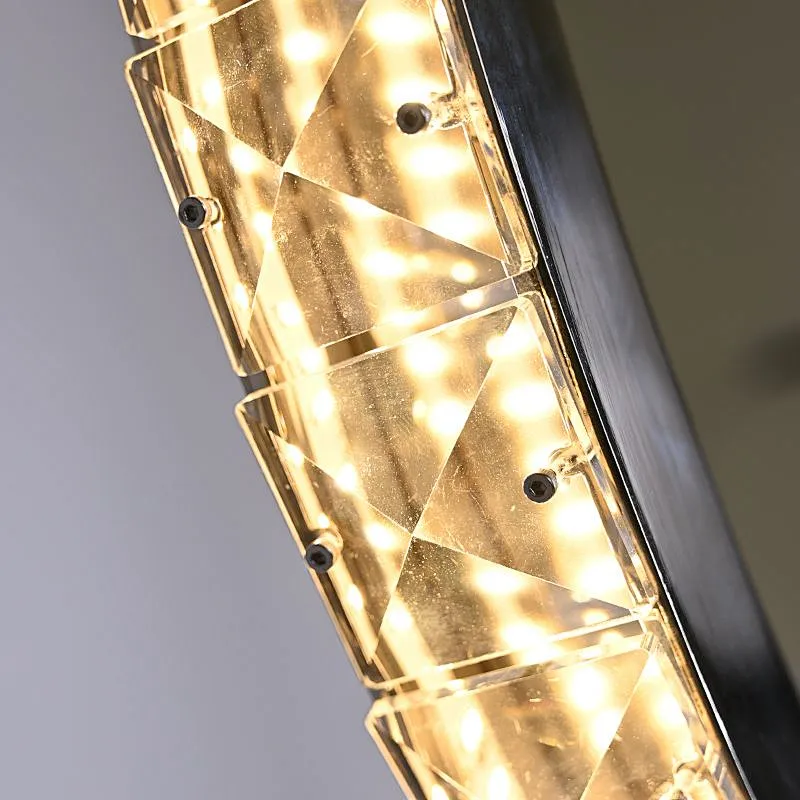 Hanging crystal glass LED ring pendant light ceiling light for dinning room