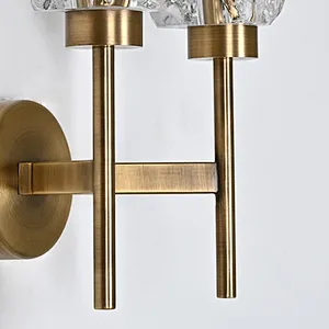 Modern Double Head Crystal Glass Wall Light  Irregular Solid Wall Lamp