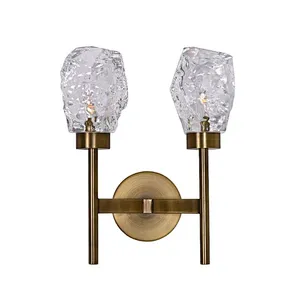 Modern Double Head Crystal Glass Wall Light  Irregular Solid Wall Lamp