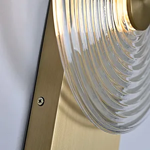 New Design Rotation Dimmable Button Led Wall Light Circular Ripple Glass Wall Lamp