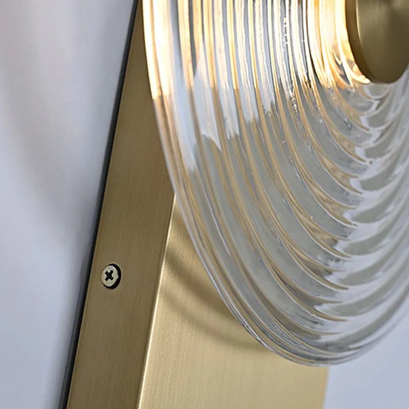 New Design Rotation Dimmable Button Led Wall Light Circular Ripple Glass Wall Lamp