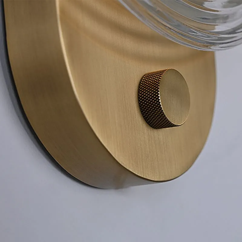 Modern Forms LED Dimmable Circular Ripple Glass Wall Lamp Indoor Wall Sconce