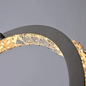 Unique artistic crystal glass LED ring restaurant pendant light for dinning room