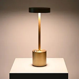 Mini Gold Table Lamp Decorative Led Cordless Light Button Switch Portable Table Lamp