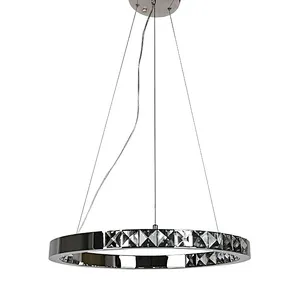Unique artistic crystal glass LED ring restaurant pendant light for dinning room