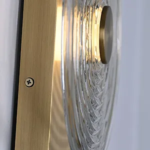 Modern Forms LED Dimmable Circular Ripple Glass Wall Lamp Indoor Wall Sconce