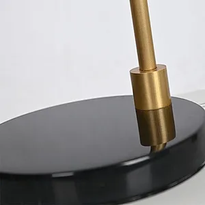 Modern style simple black Aluminum Cone Slanted Shade marble base desk reading lamp