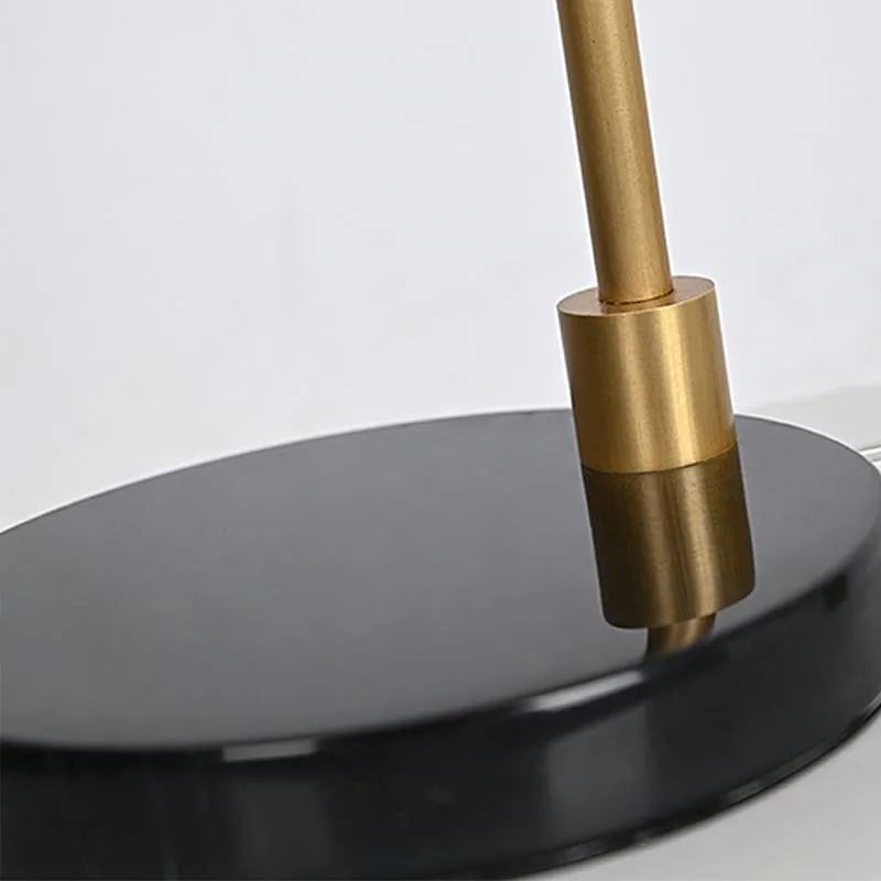 Modern style simple black Aluminum Cone Slanted Shade marble base desk reading lamp